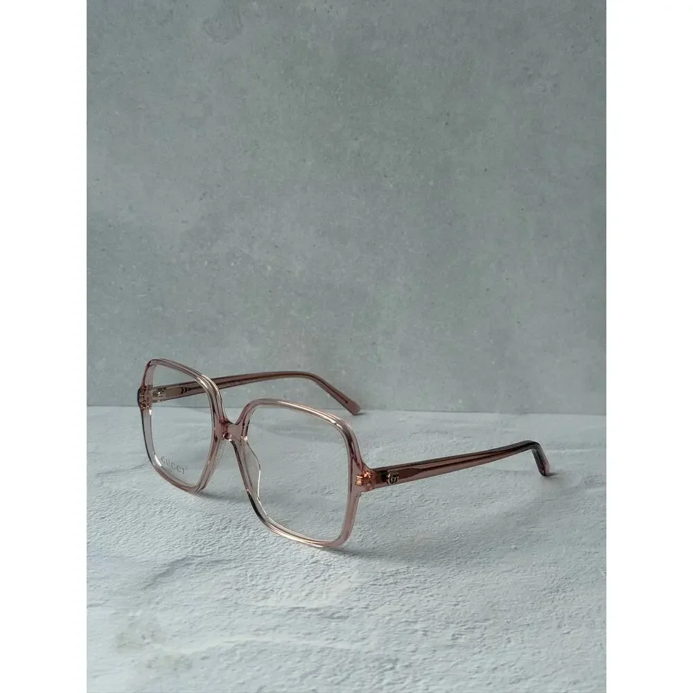 NEW Gucci GG1994O Transparent Pink Square Eyeglasses Frames